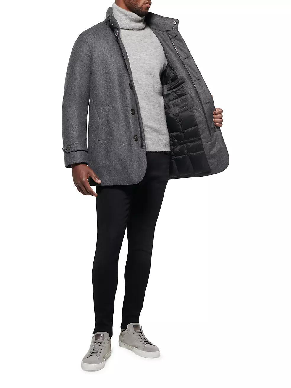 Stretch Hooded Slim-Fit Car Coat Product Image