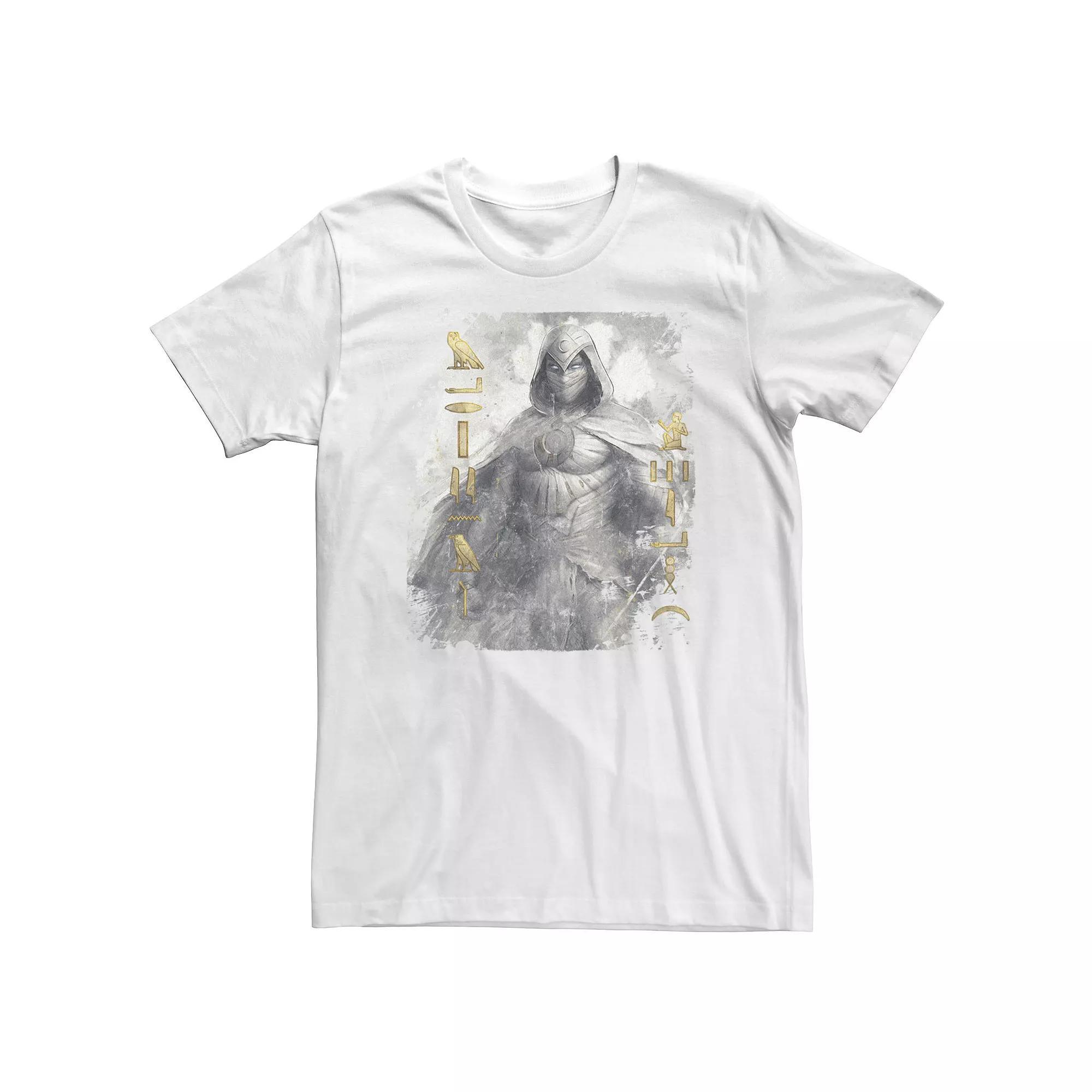 Big & Tall Marvel Moon Knight Glyphs Tee, Men's, Size: XL Tall, White Product Image