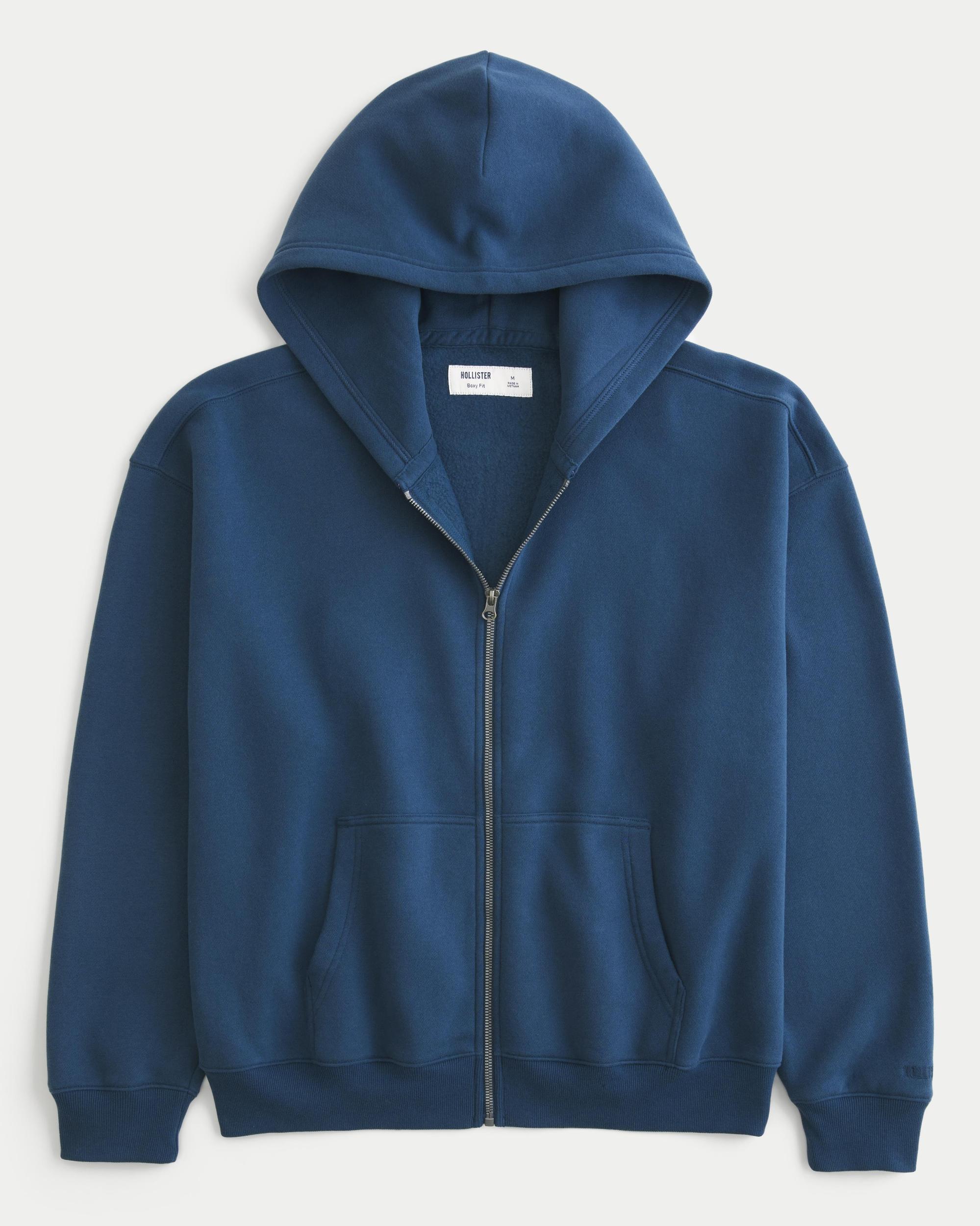 Boxy Camo Zip-Up Hoodie Product Image