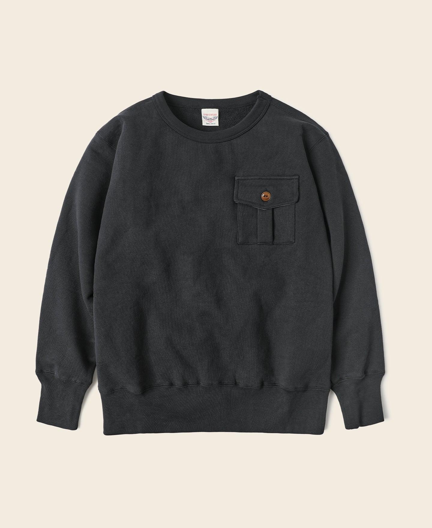 Military Pocket Sweatshirt - Black Product Image