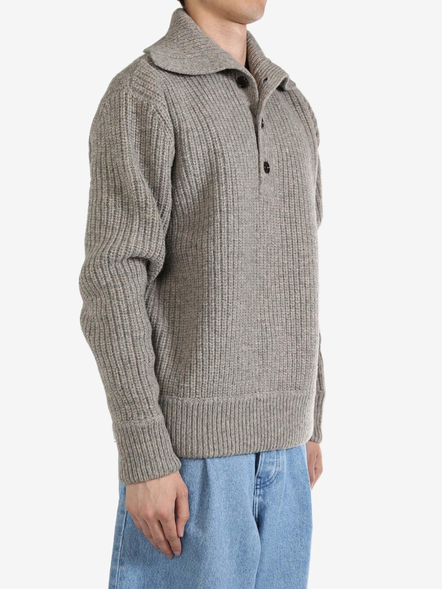 DRIES VAN NOTEN Long-sleeved Knitted Sweater In Gray Product Image