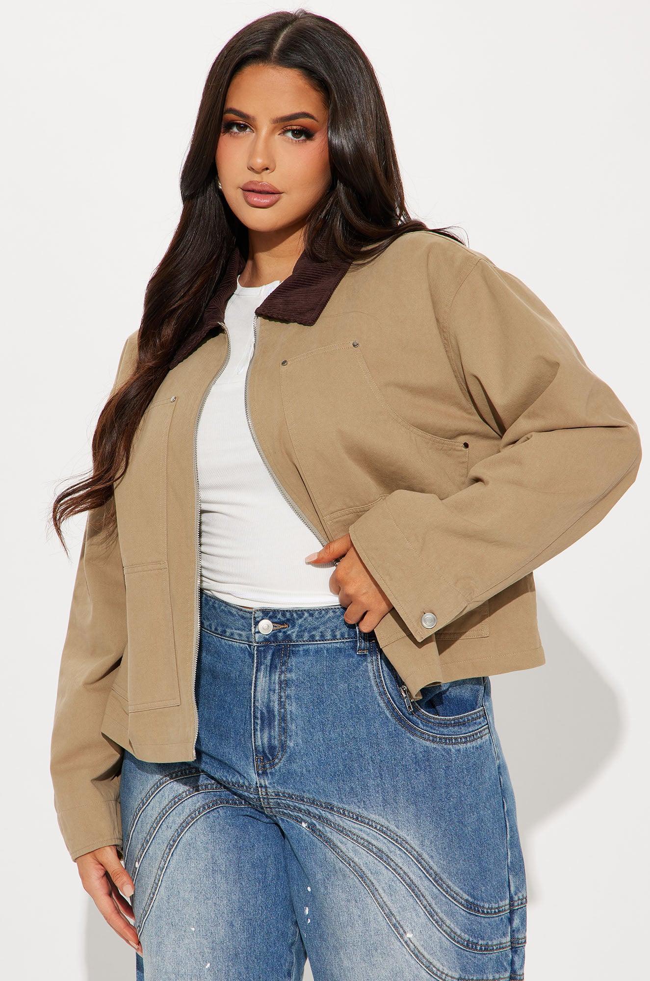 Joelle Barn Jacket - Taupe Product Image