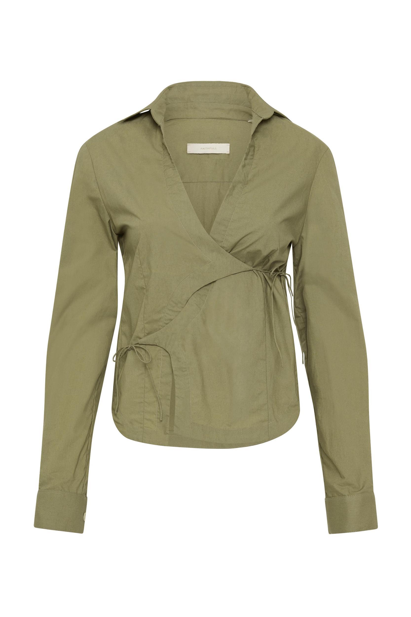 Baia Wrap Shirt Khaki - Final Sale Product Image