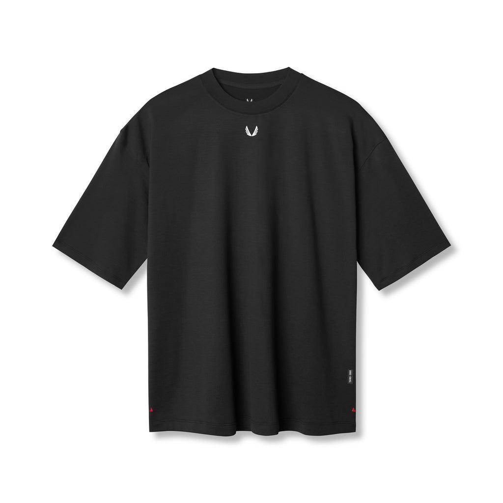 0841. 3D-Lite® 2.0 Lycra® 3/4-Sleeve Oversized Tee - Black "OTWR Block" Product Image
