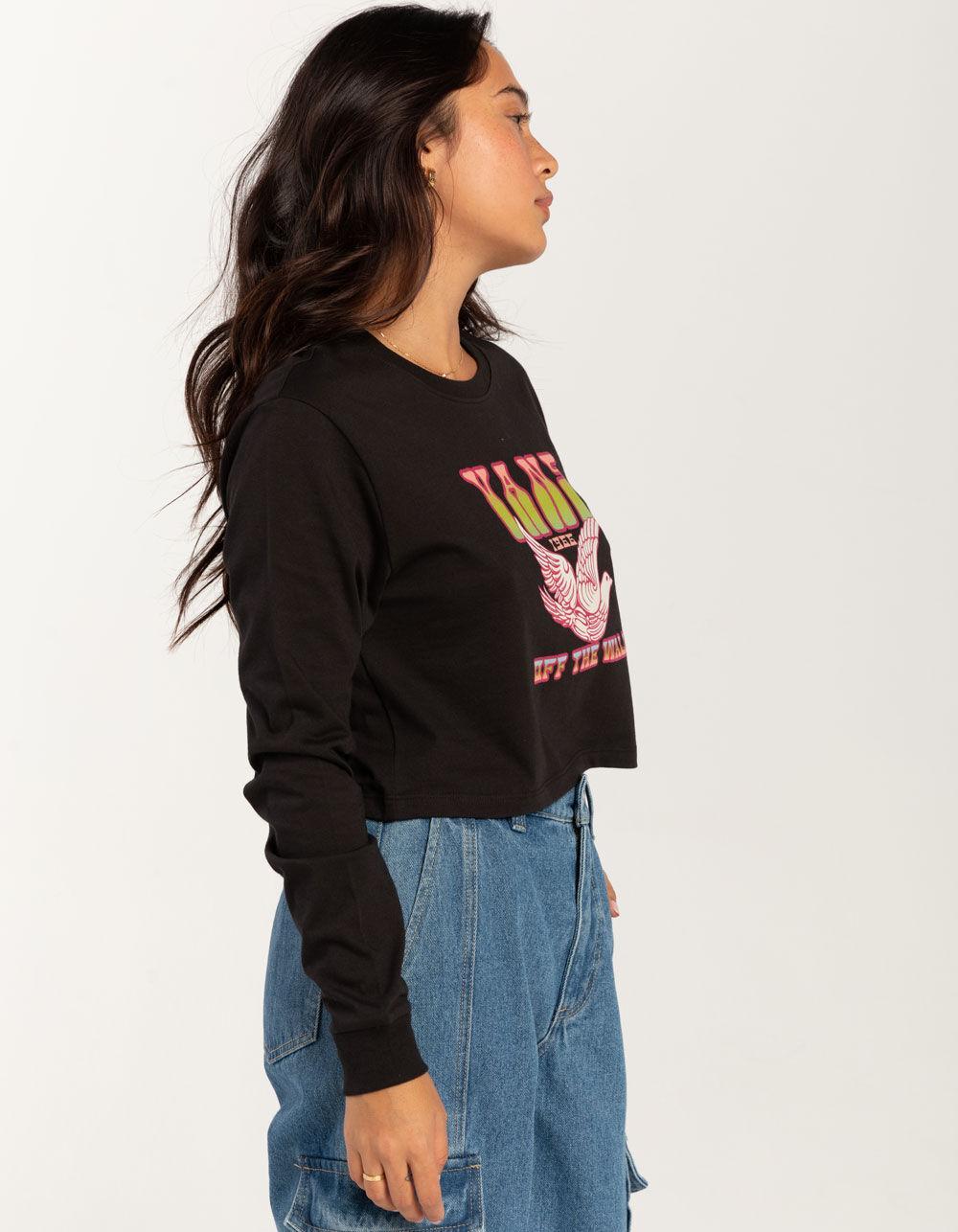 VANS Doves Womens Crop Long Sleeve Boyfriend Tee - BLACK Product Image