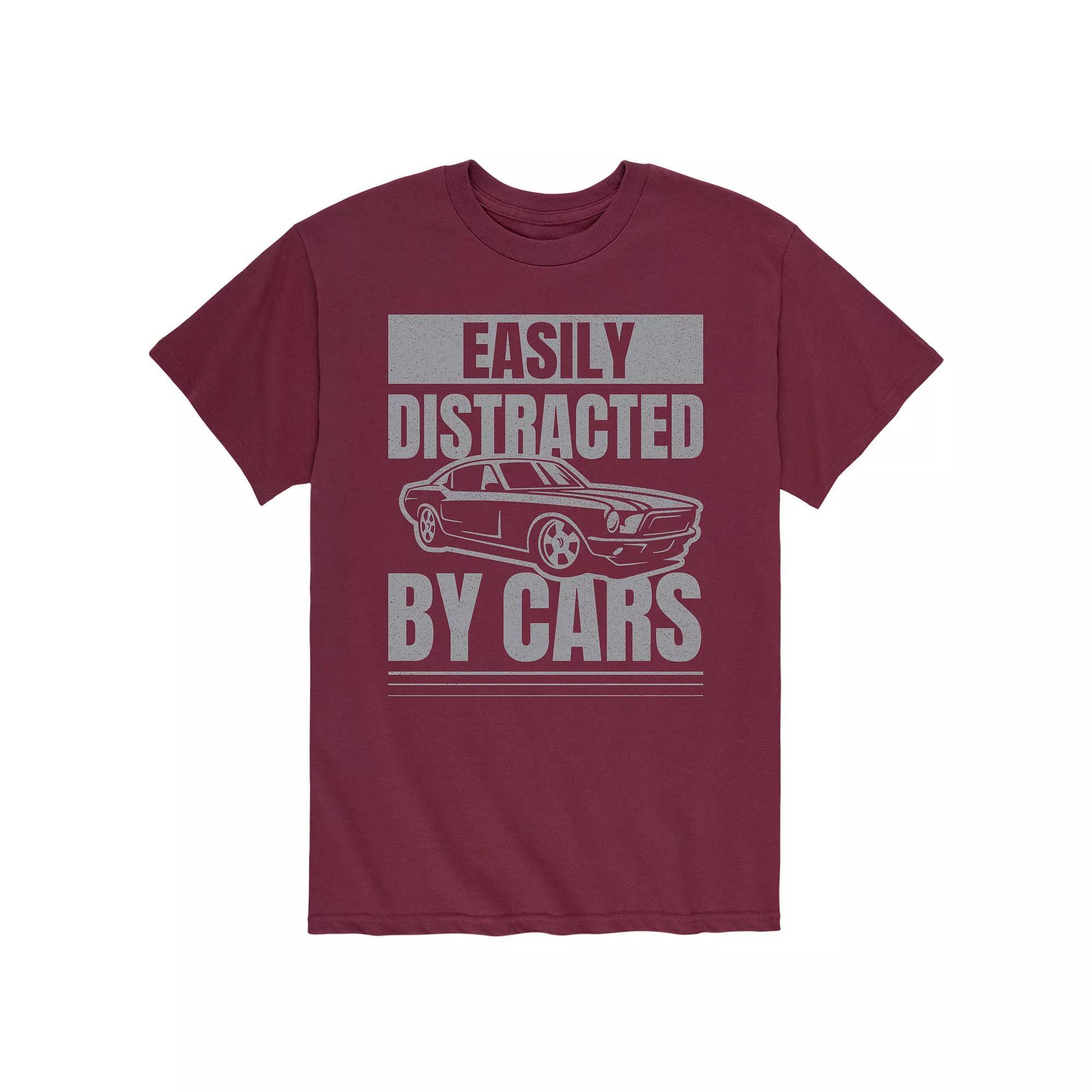 Men's Easily Distracted By Cars Tee, Size: XXL, Red Product Image