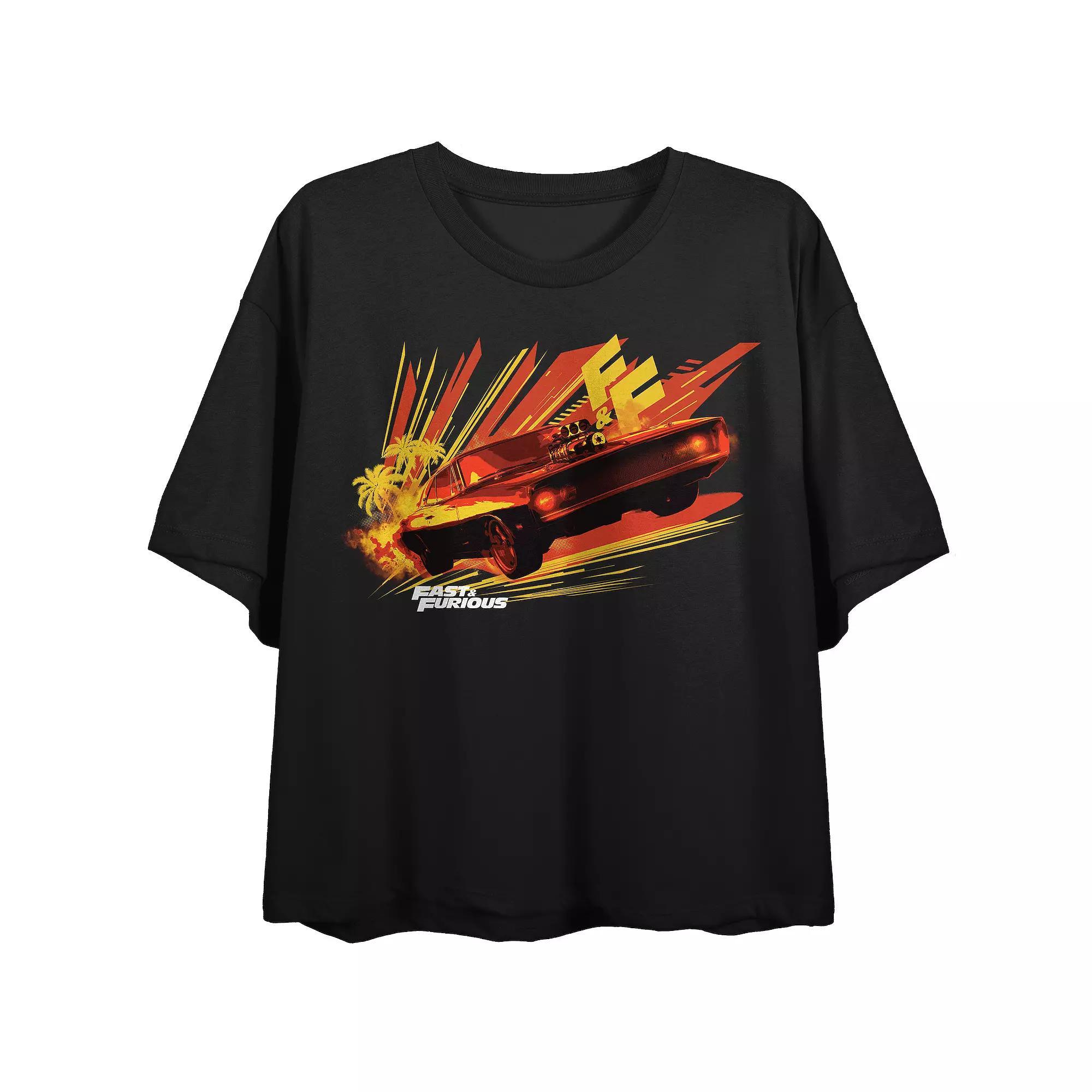 Juniors' Fast & Furious Dodge Flowy Graphic Tee, Women's, Size: Medium, Gray Product Image
