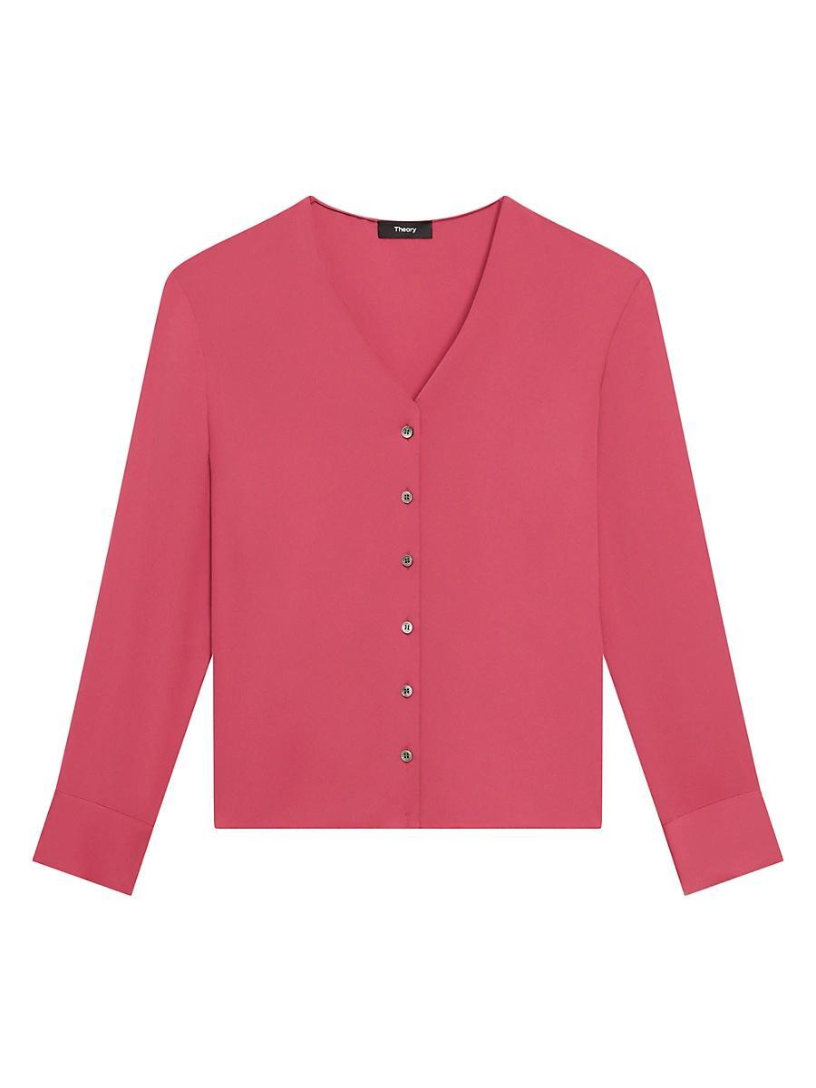 Womens Silk Cardigan Blouse Product Image