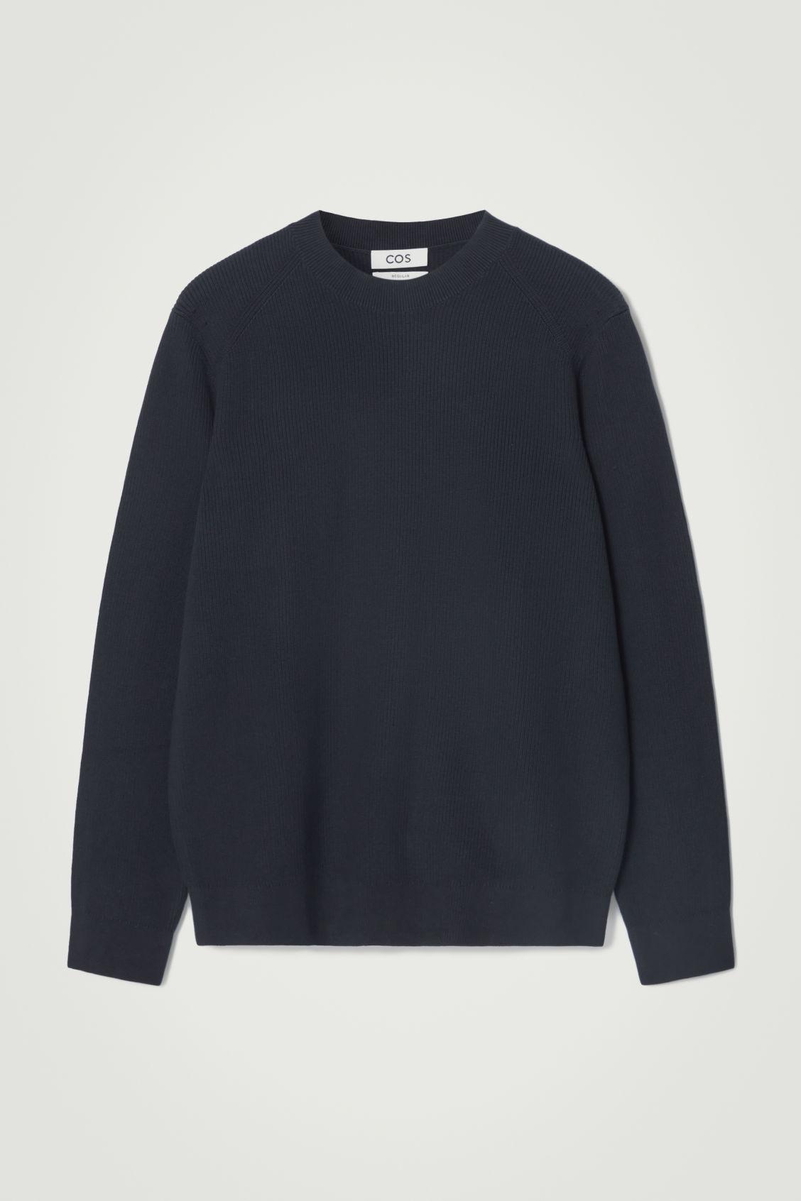 REGULAR RIBBED-KNIT COTTON SWEATER Product Image