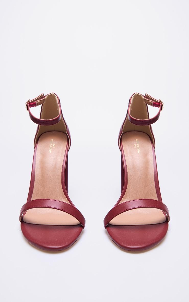 Burgundy Wide Fit Pu Block Heeled Sandals Product Image