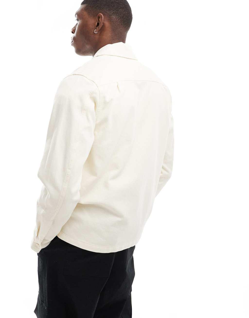 Fred Perry cord overshirt in ecru Product Image