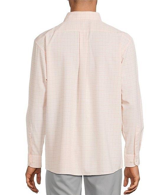 Roundtree & Yorke Performance The Traveler Long Sleeve Checked Chambray Sport Shirt Product Image