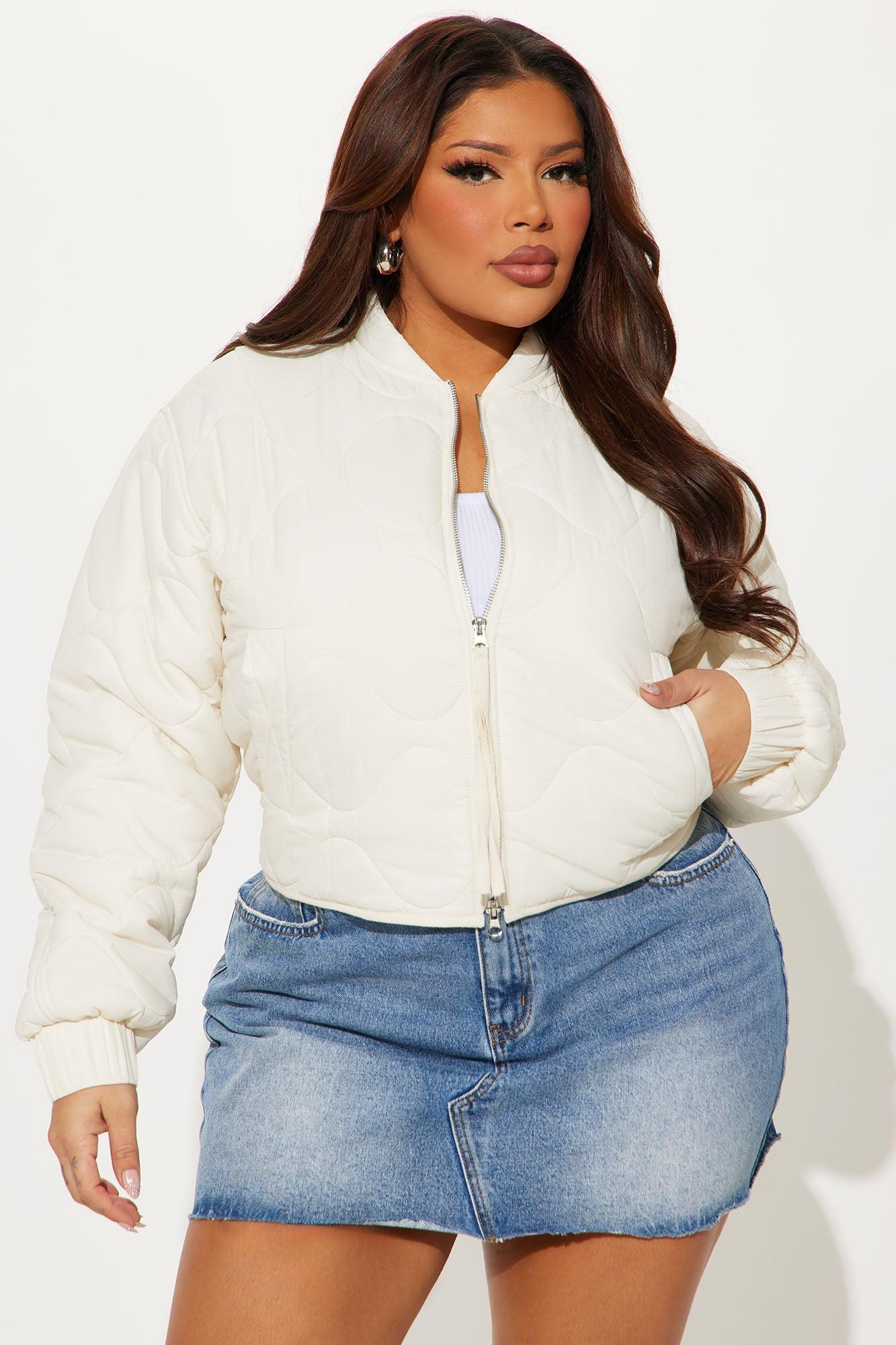 Up In The Lifts Lightweight Quilted Jacket - Cream Product Image