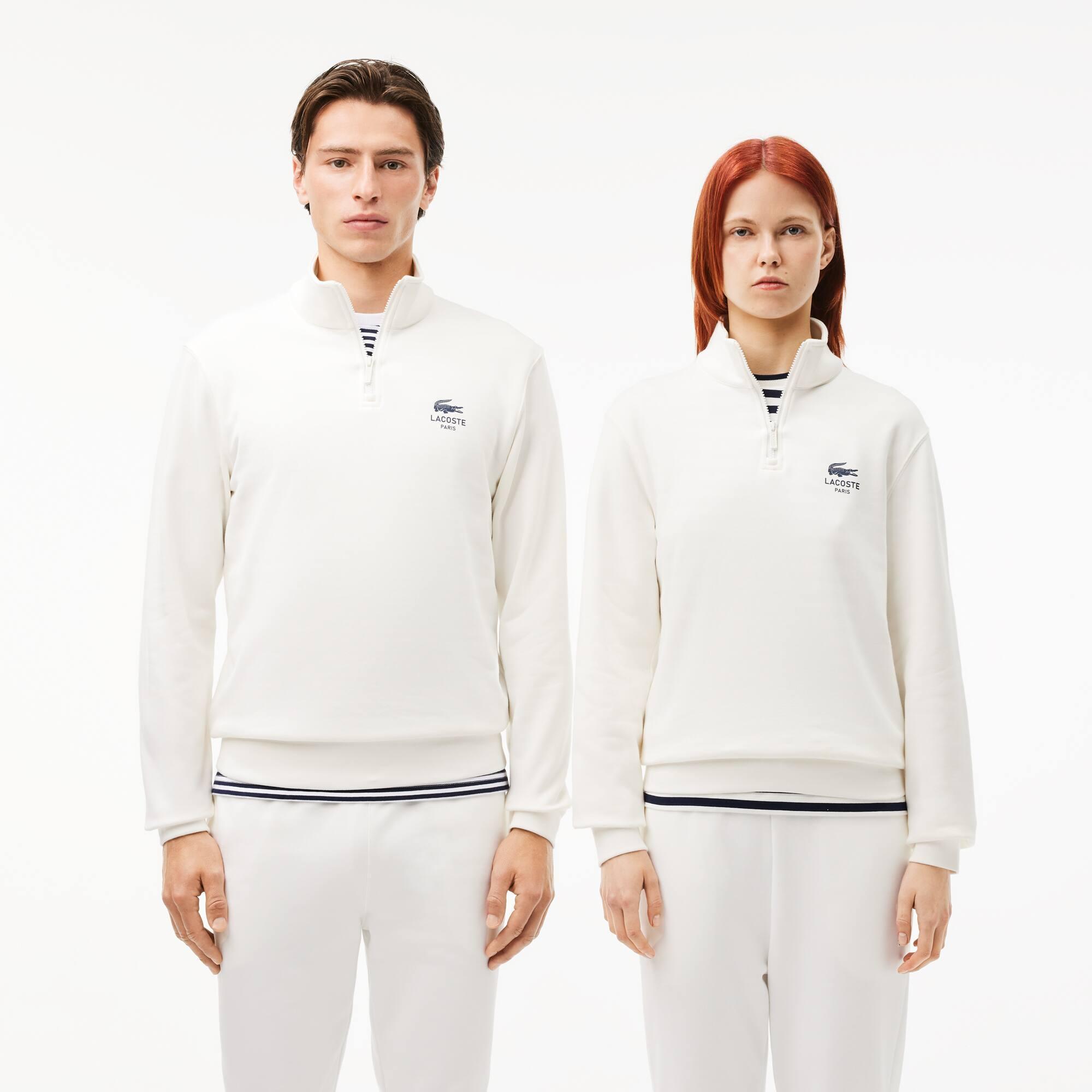 High Neck Zip-Up Print Sweatshirt Product Image