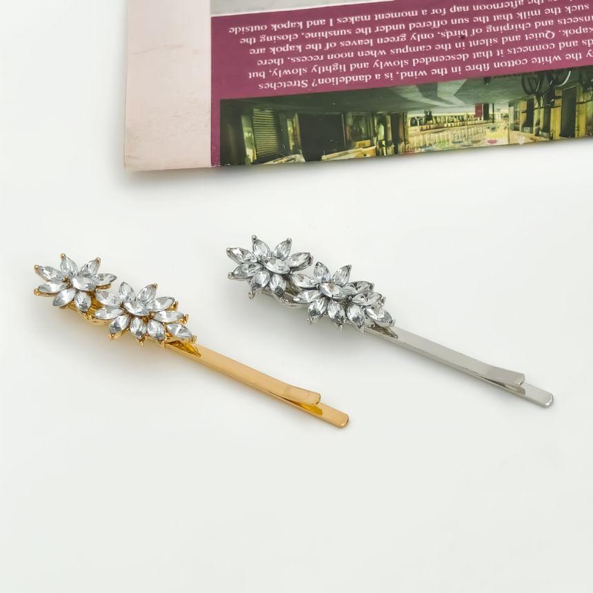 Floral Rhinestone Alloy Hair Pin Product Image