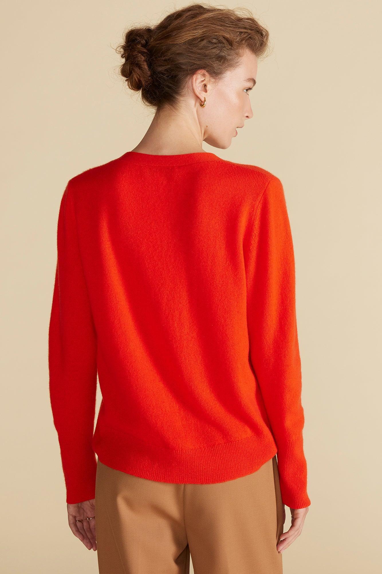 Mason Cashmere Cardigan - Clementine Orange Product Image