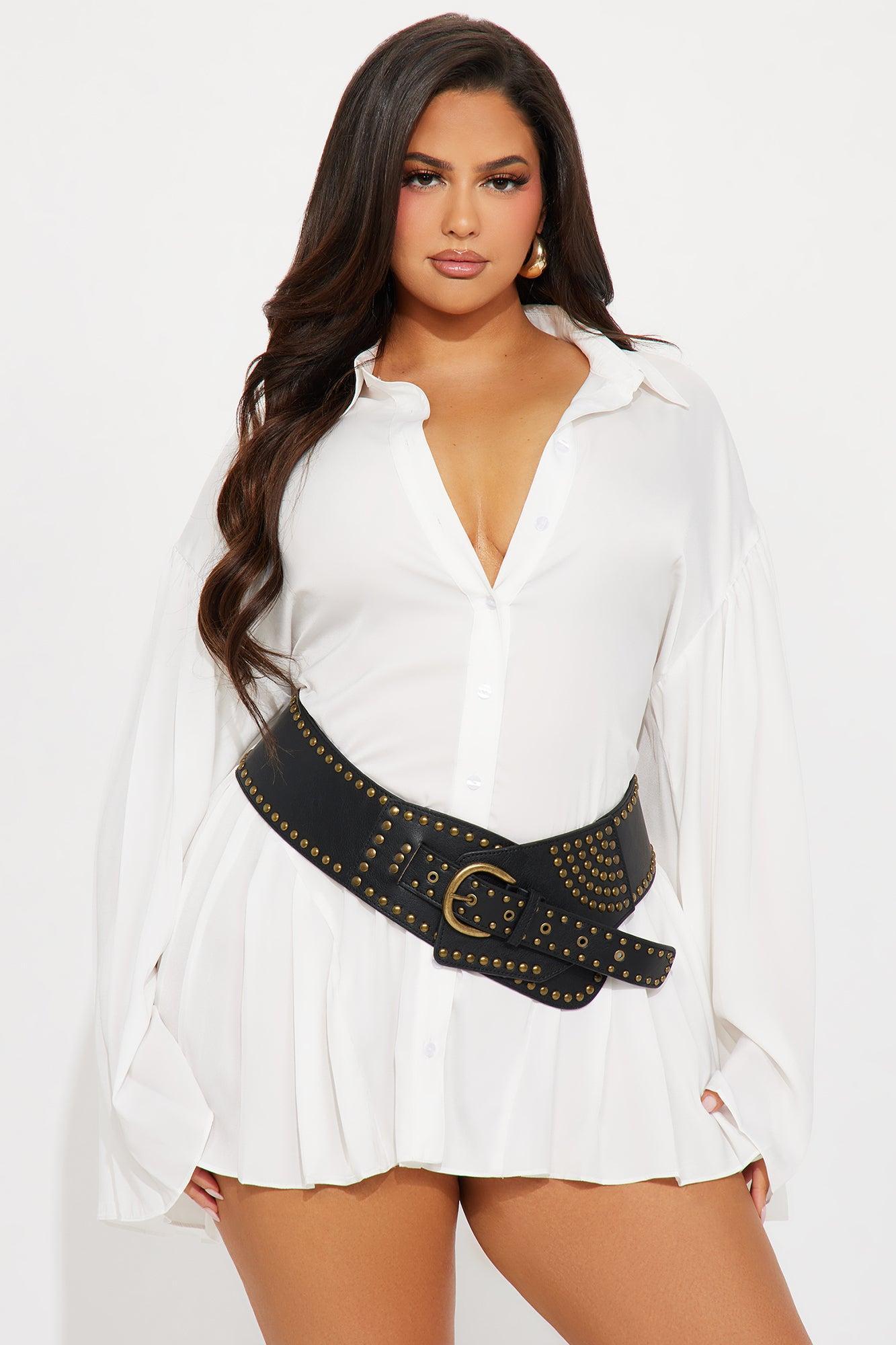 One of One Mini Shirt Dress - White Product Image