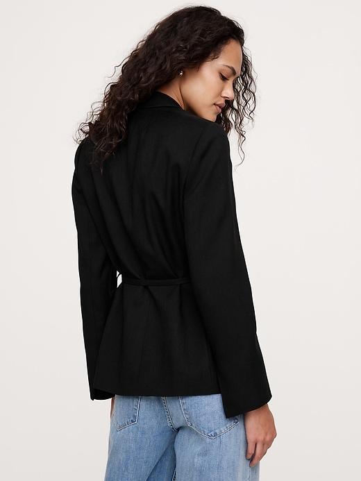 Drapey Twill Wrap Blazer Product Image