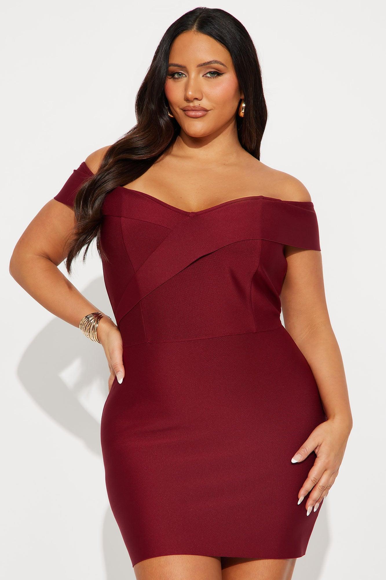 Amy Bandage Mini Dress - Wine Female Product Image