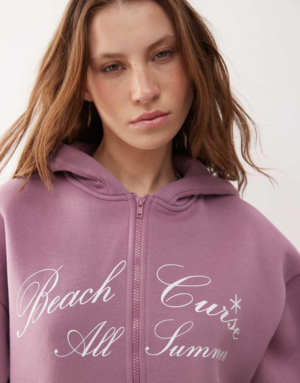 COLLUSION zip through graphic hoodie Product Image