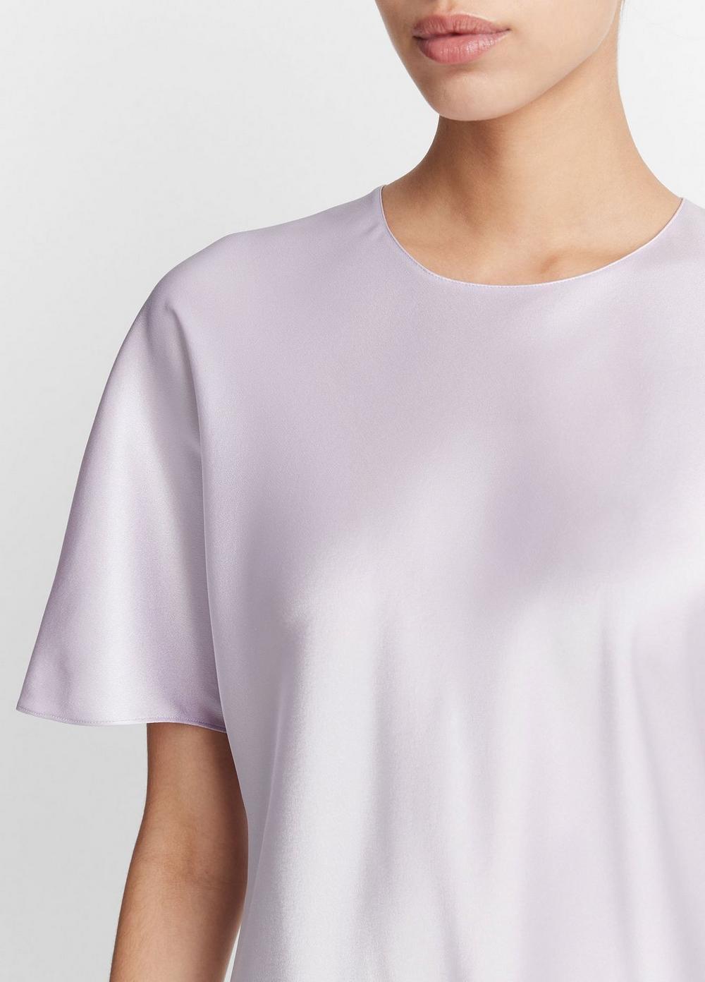 Womens Silk Satin Bias T-Shirt, Black, Size L Vince Product Image