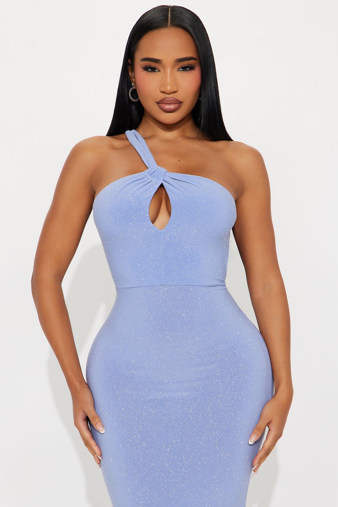 Endless Romance Glitter Backless Gown - Denim Female Product Image