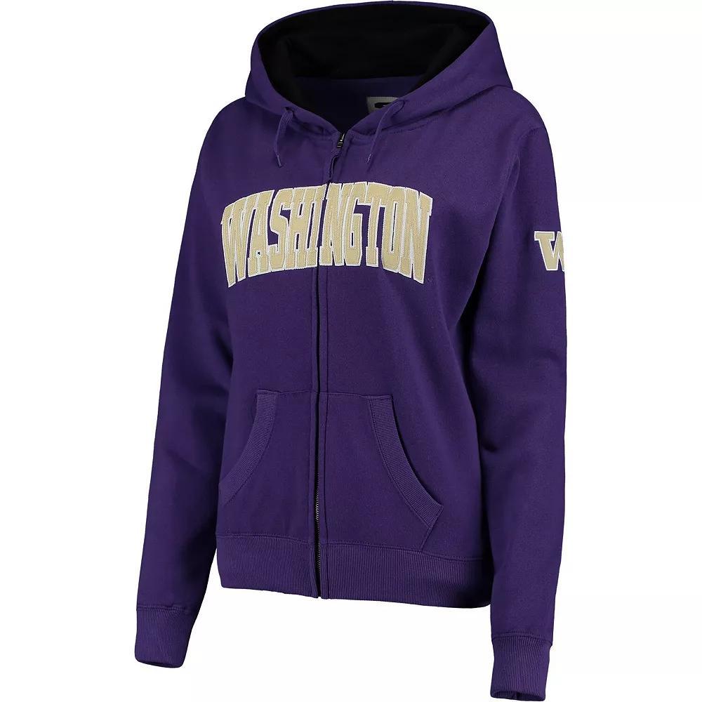 Women's Stadium Athletic Purple Washington Huskies Arched Name Full-Zip Sweatshirt, Size: XL Product Image