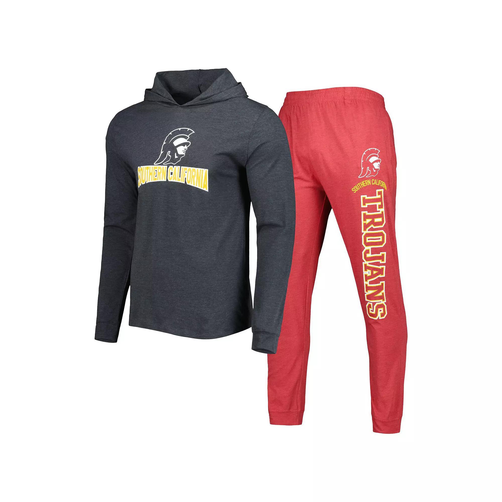 Men's Concepts Sport Cardinal/Charcoal USC Trojans Meter Pullover Hoodie & Joggers Sleep Set, Size: XL, Red Product Image