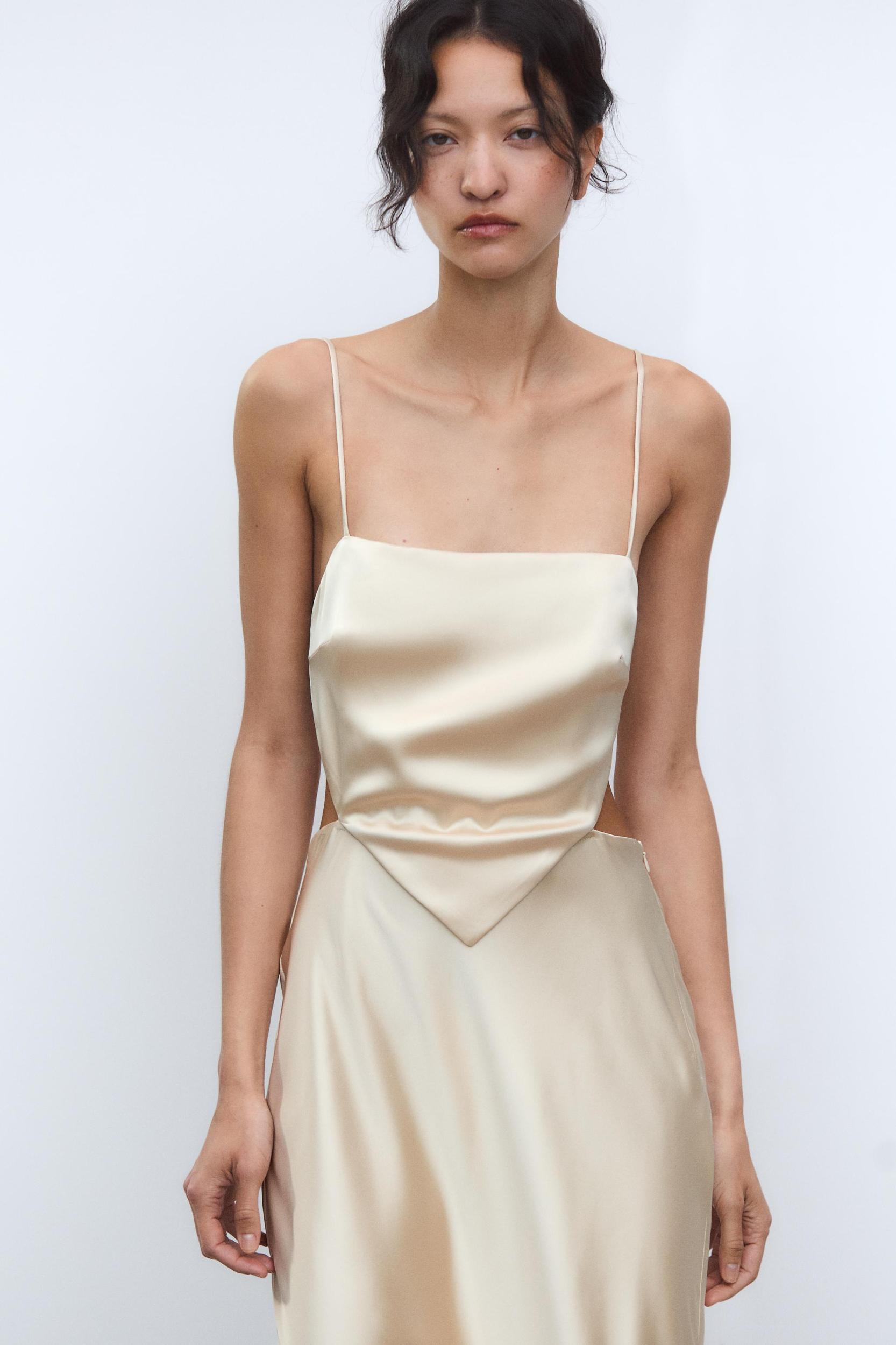 SATIN WRAP DRESS Product Image