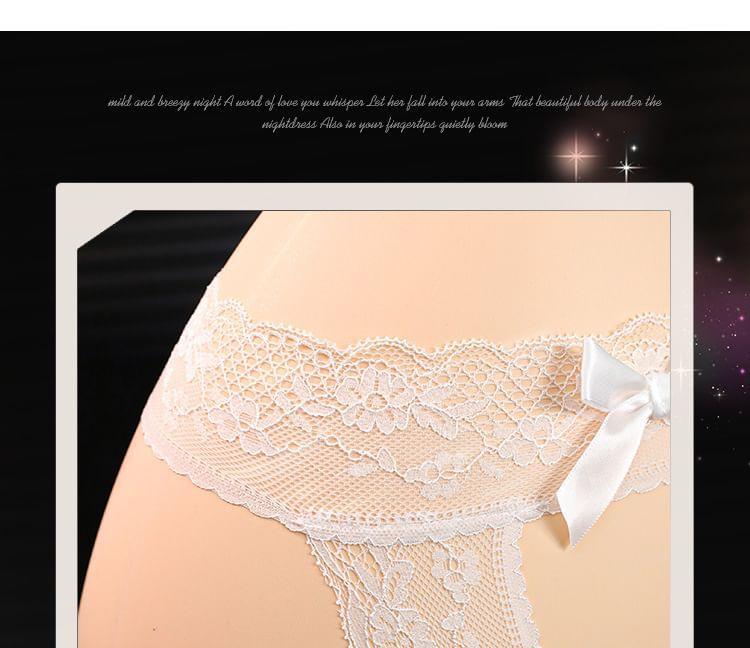 Lingerie Crotchless Lace Thong Product Image