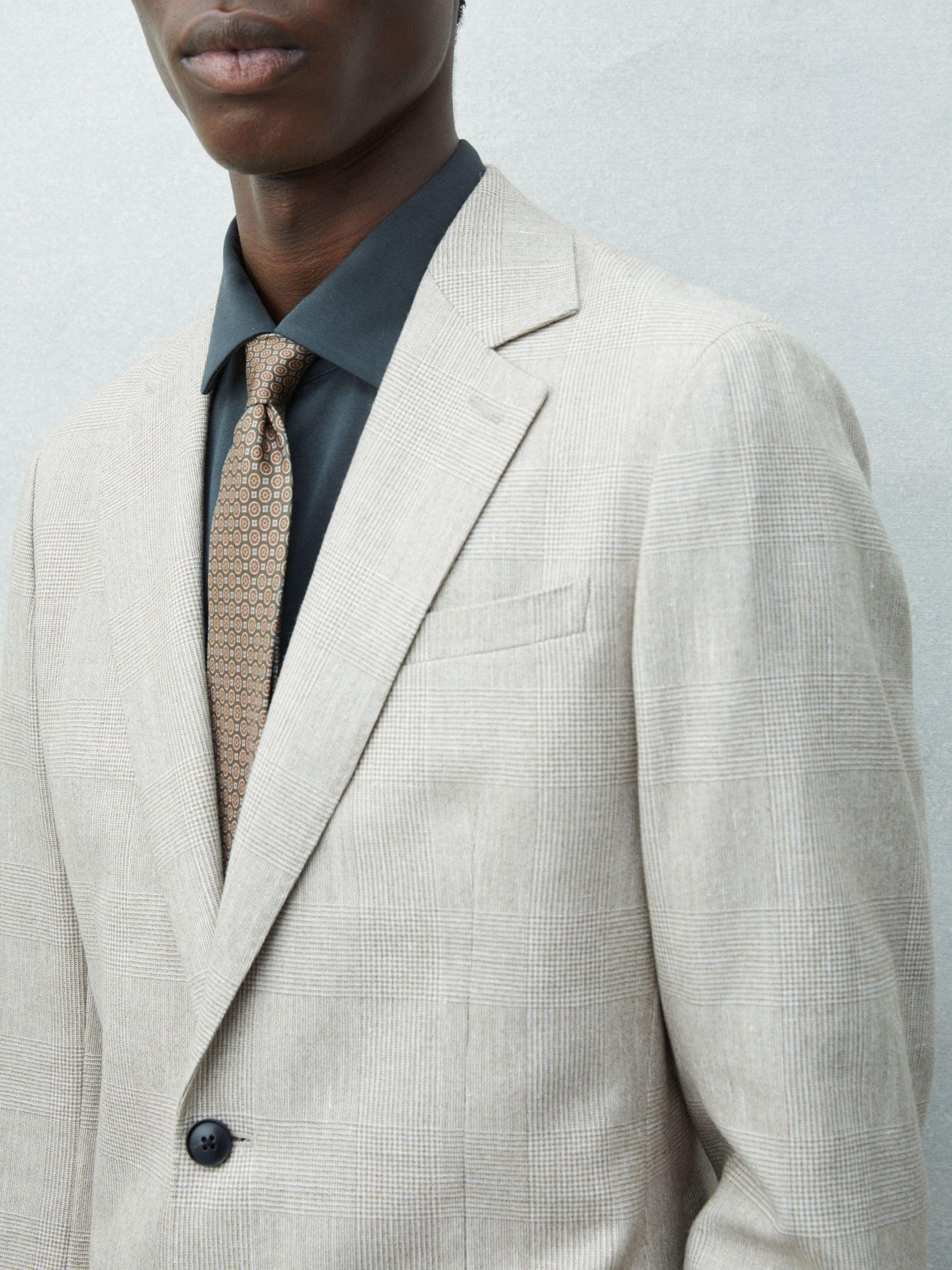 Silk Medallion Print Tie in Olive Product Image