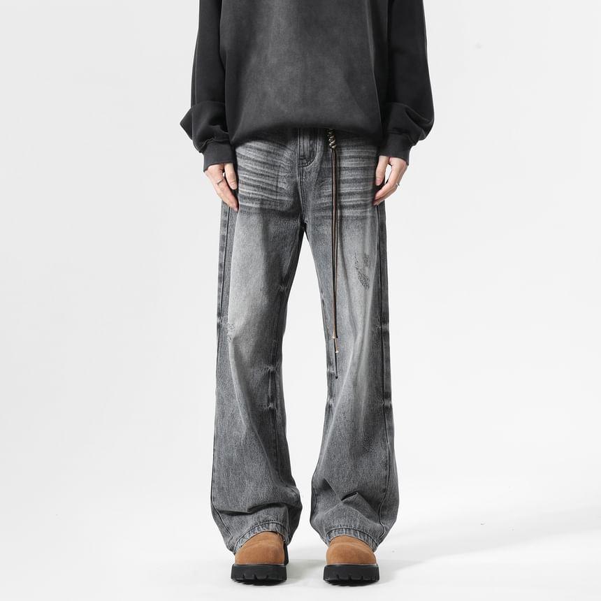 Mid Rise Washed Wide Leg Jeans Product Image