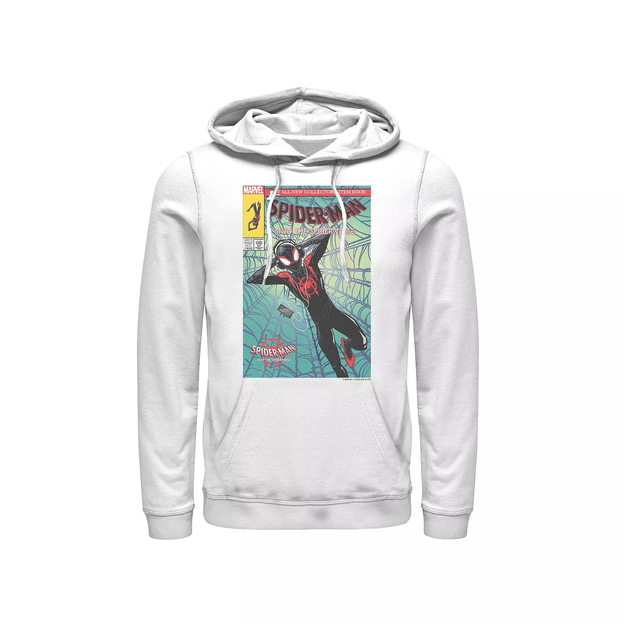 Men's Marvel Spiderverse Collectors Comic Cover Graphic Hoodie, Size: XL, White Product Image
