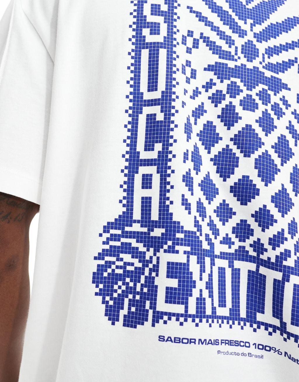 ASOS DESIGN oversized t-shirt in white with pineapple back print Product Image