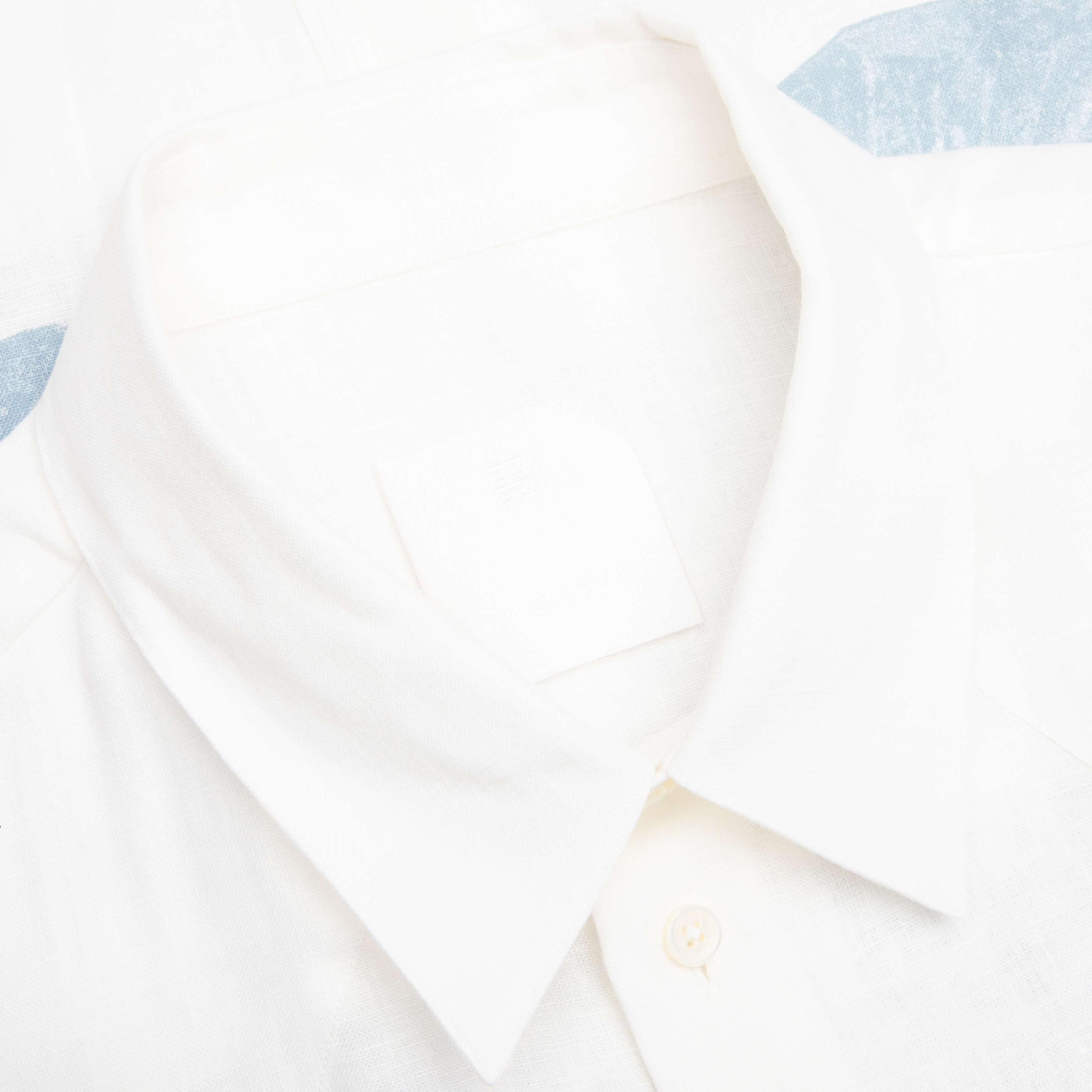 Linen Shirt with Hubert Objects Print- Blue/White Male Product Image