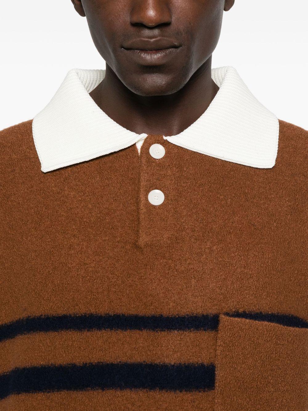 striped polo-neck sweater Product Image