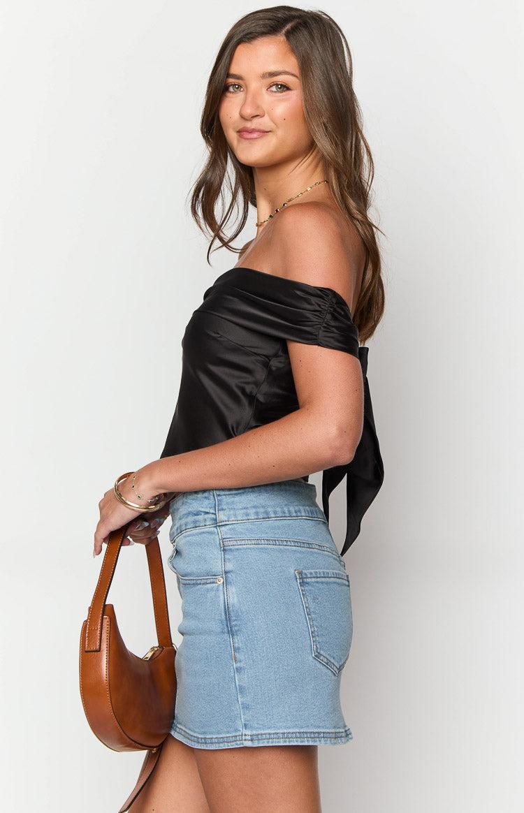 Ria Light Wash Denim Mini Skirt Product Image