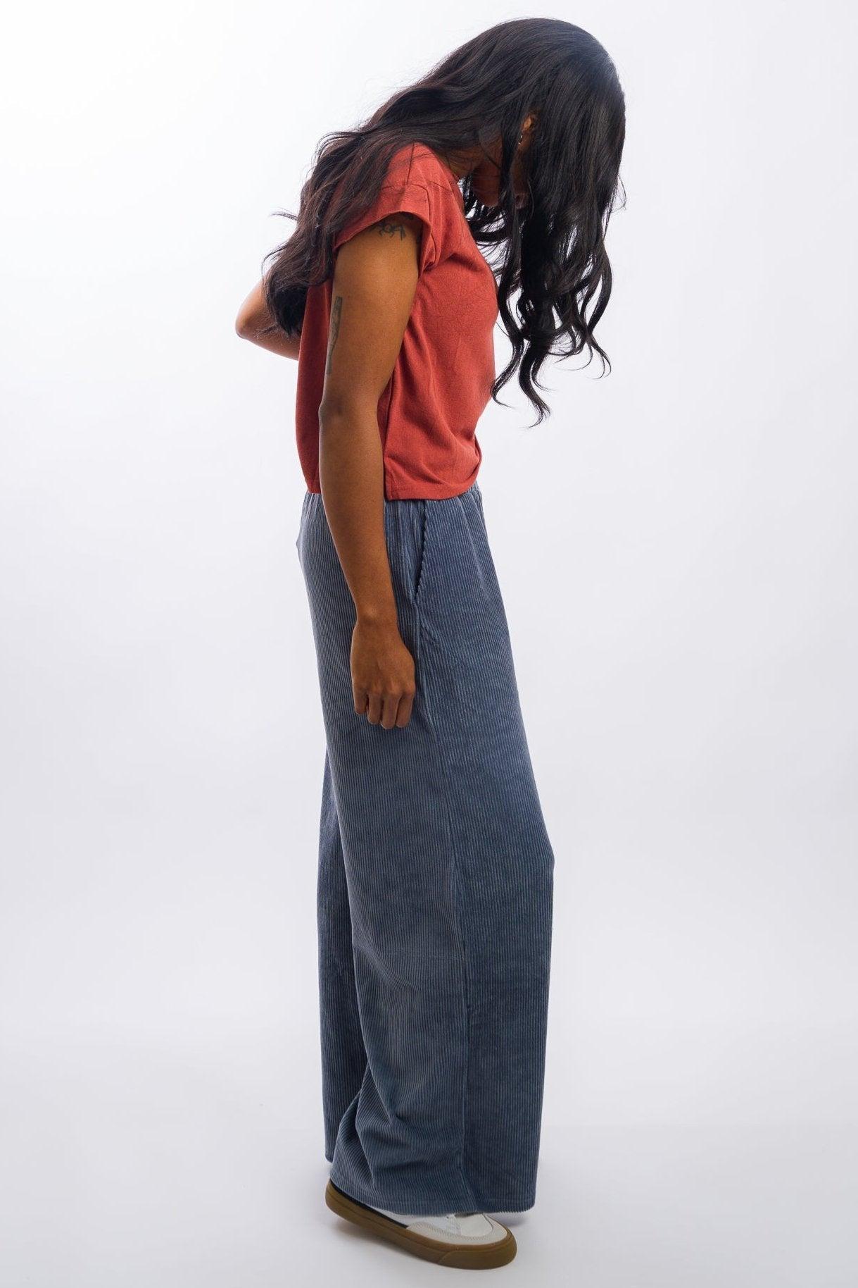 Native Youth Hayter Corduroy Wide Leg Trouser - Blue Product Image