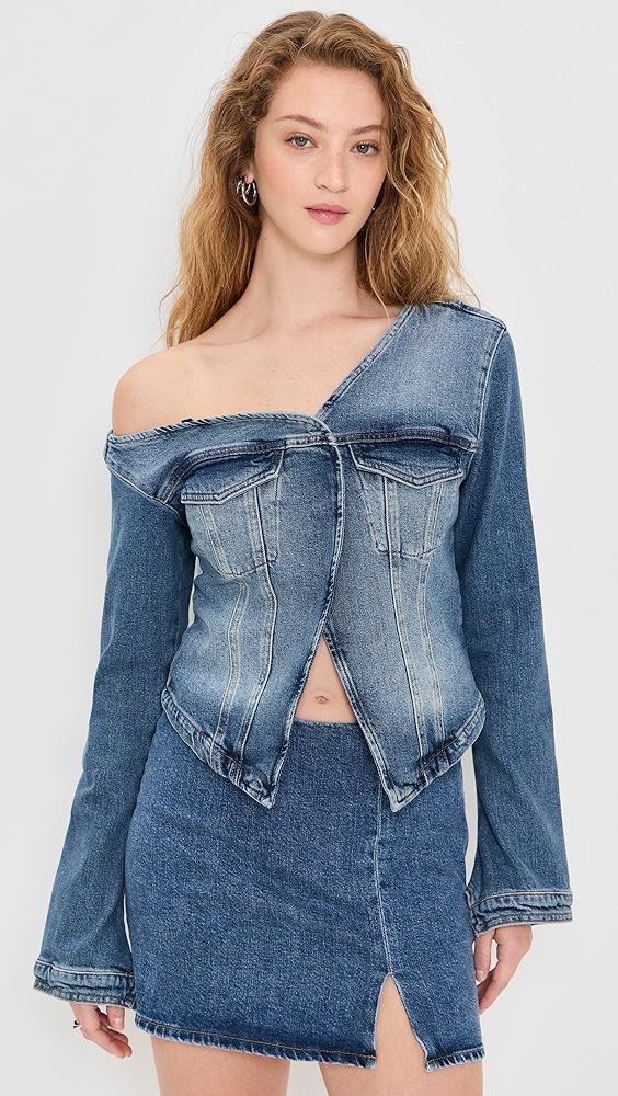 Good American Asymmetric Denim Shirt | Shopbop Product Image