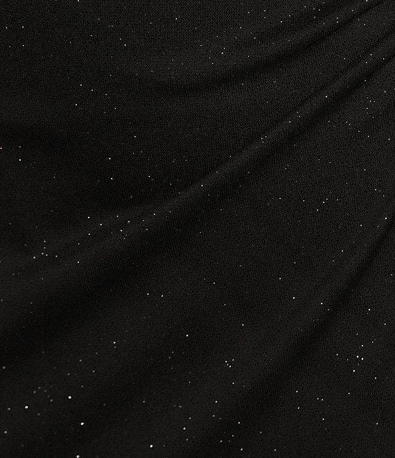 Ignite Evenings 3/4 Sleeve Boat Neck Glitter Dress Product Image