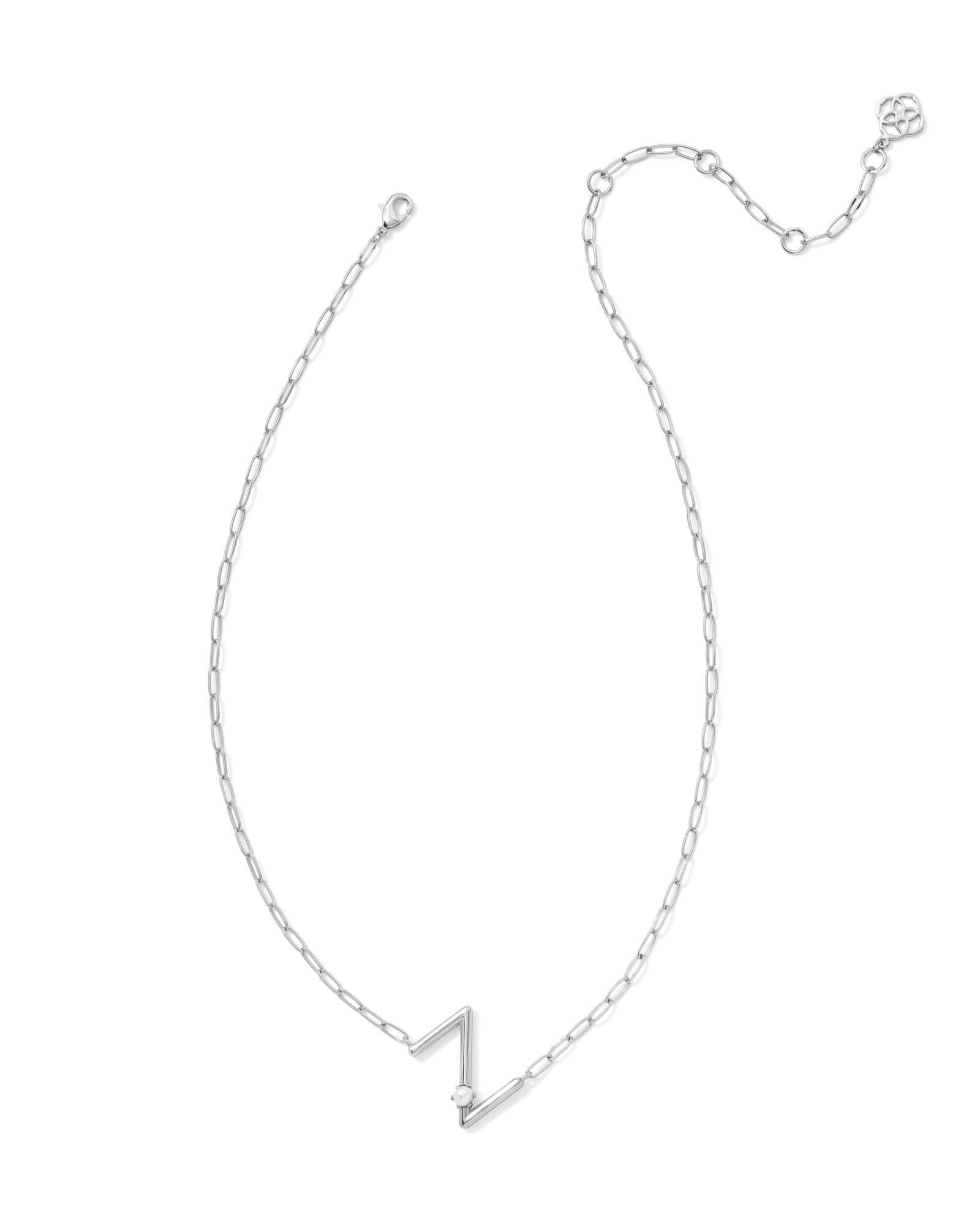 Pearl Silver Letter X Short Pendant Necklace in Freshwater Cultured Pearl Product Image