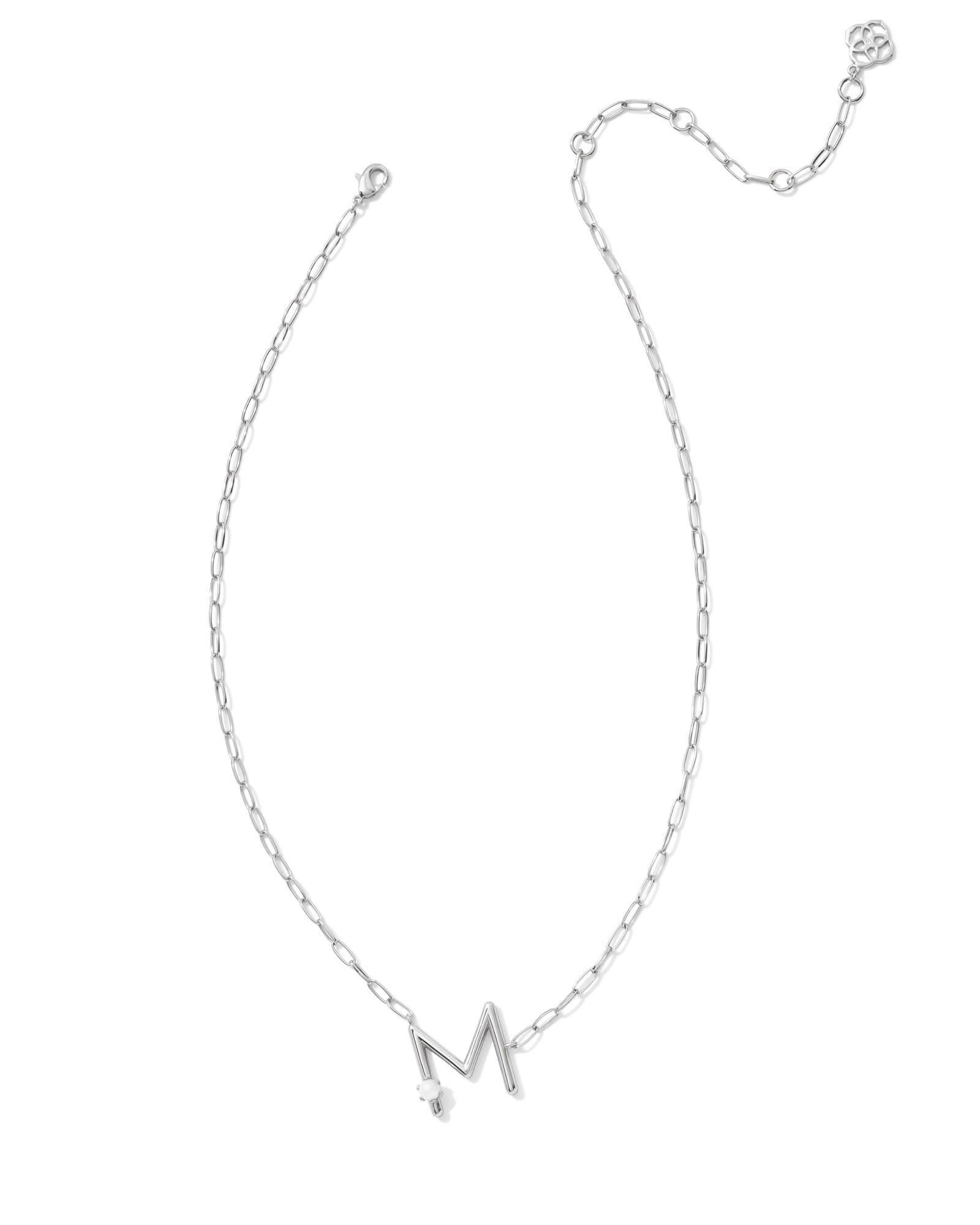 Pearl Silver Letter X Short Pendant Necklace in Freshwater Cultured Pearl Product Image