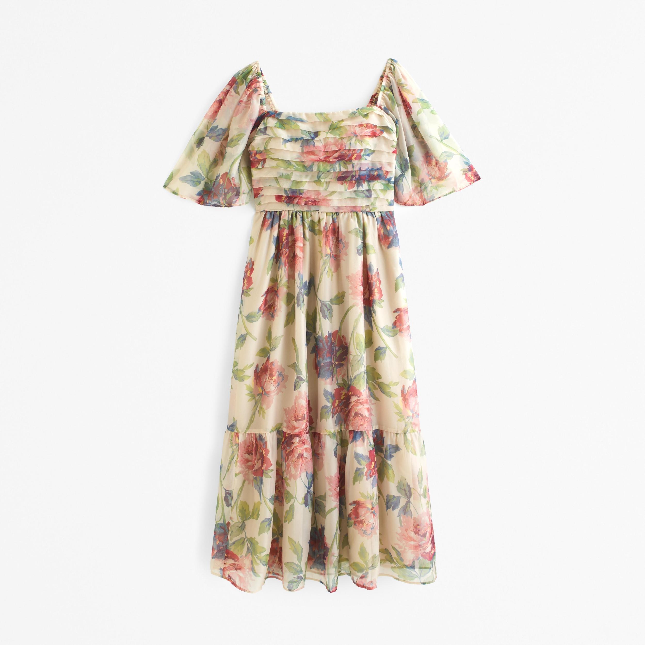 The A&F Emerson Angel Sleeve Midi Dress Product Image