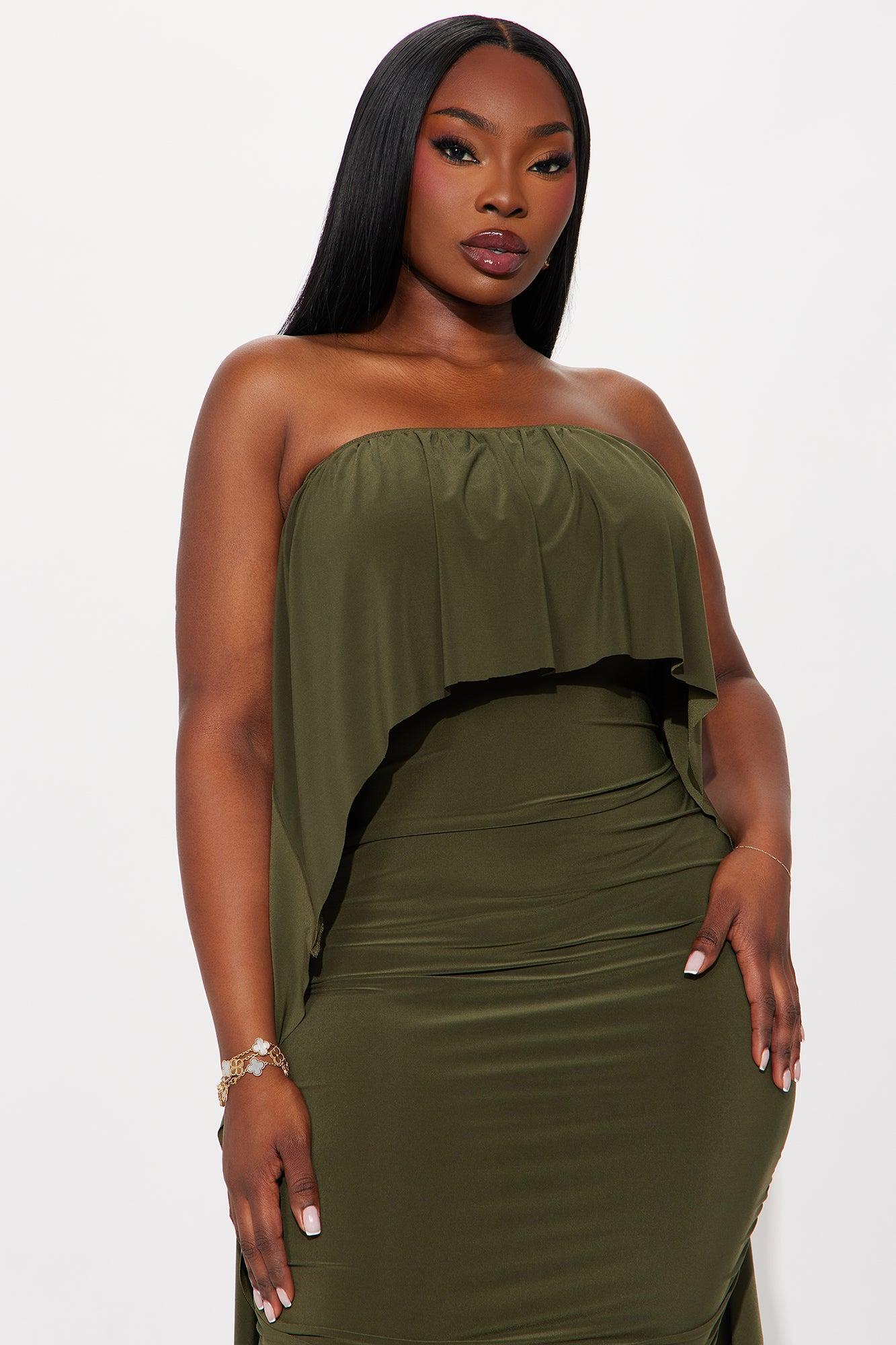 Sammy Ruched Maxi Dress - Olive Product Image
