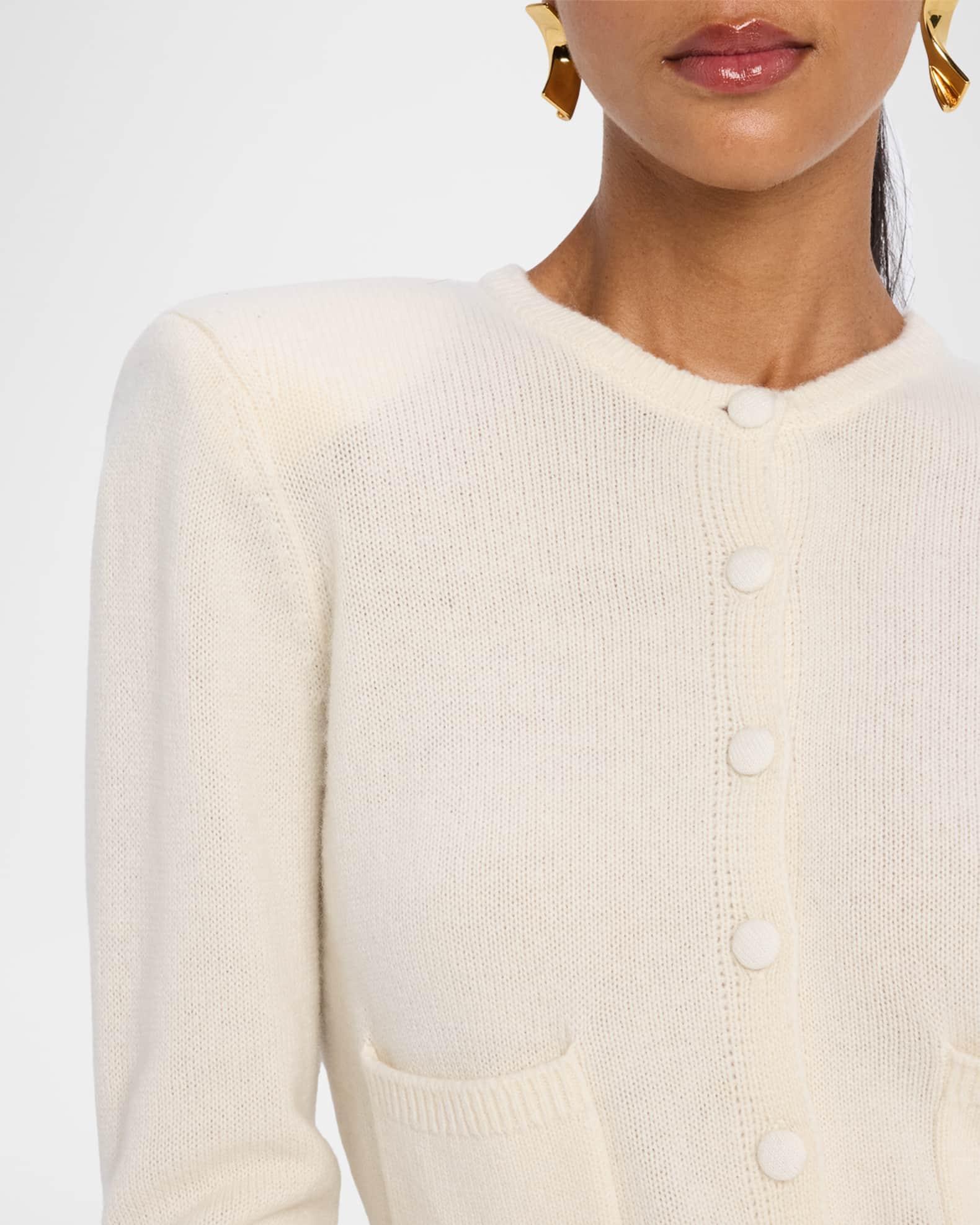 Emilia Shoulder-Pad Cashmere Cardigan Product Image