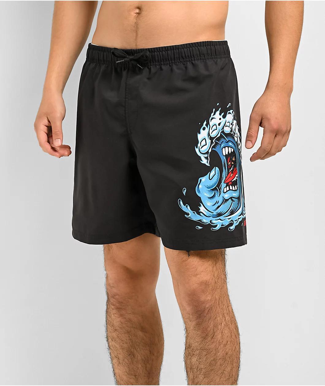 Santa Cruz Screaming Wave Black Board shorts Product Image