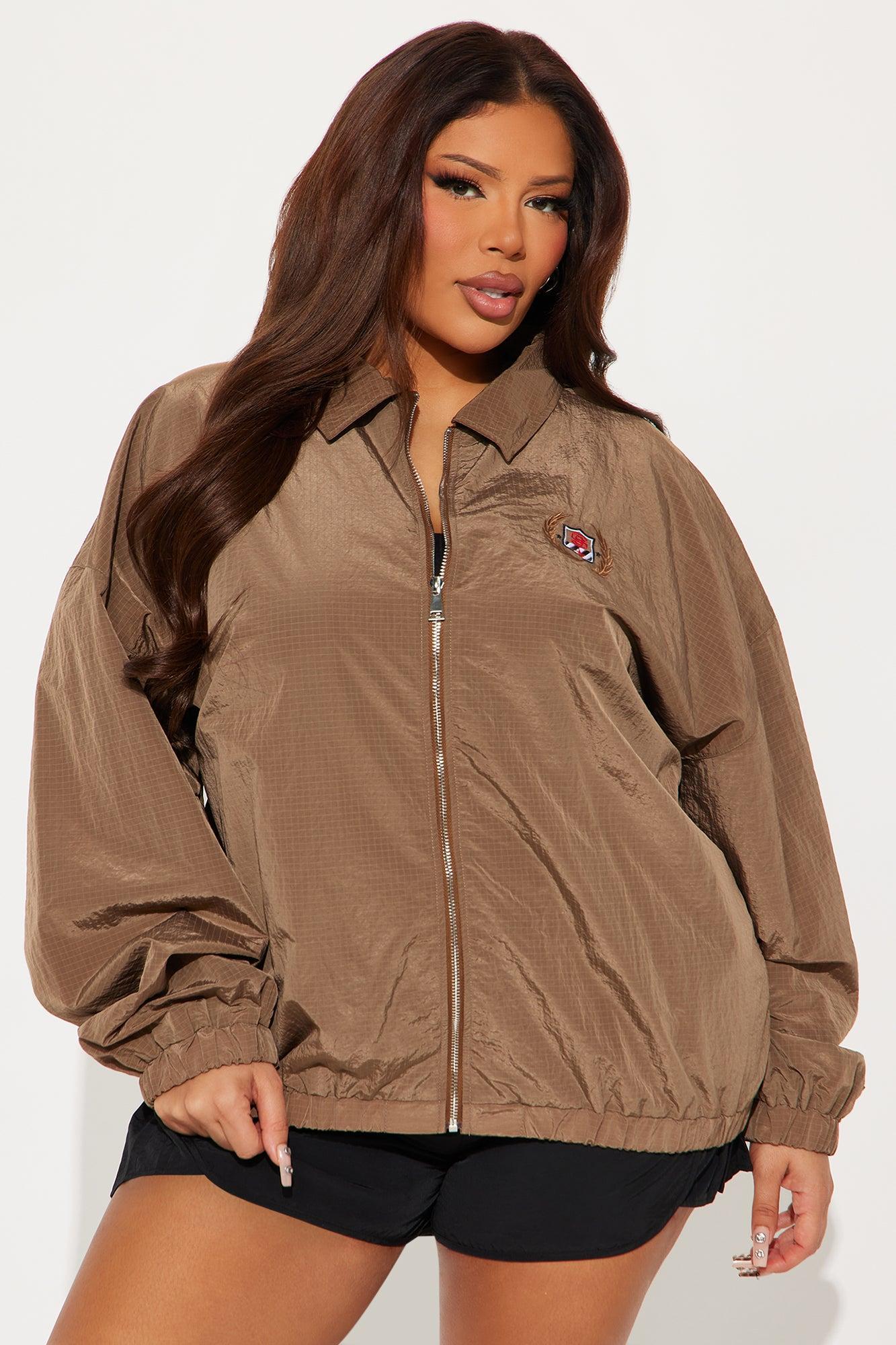 Social Club Sporty Windbreaker - Mocha Female Product Image