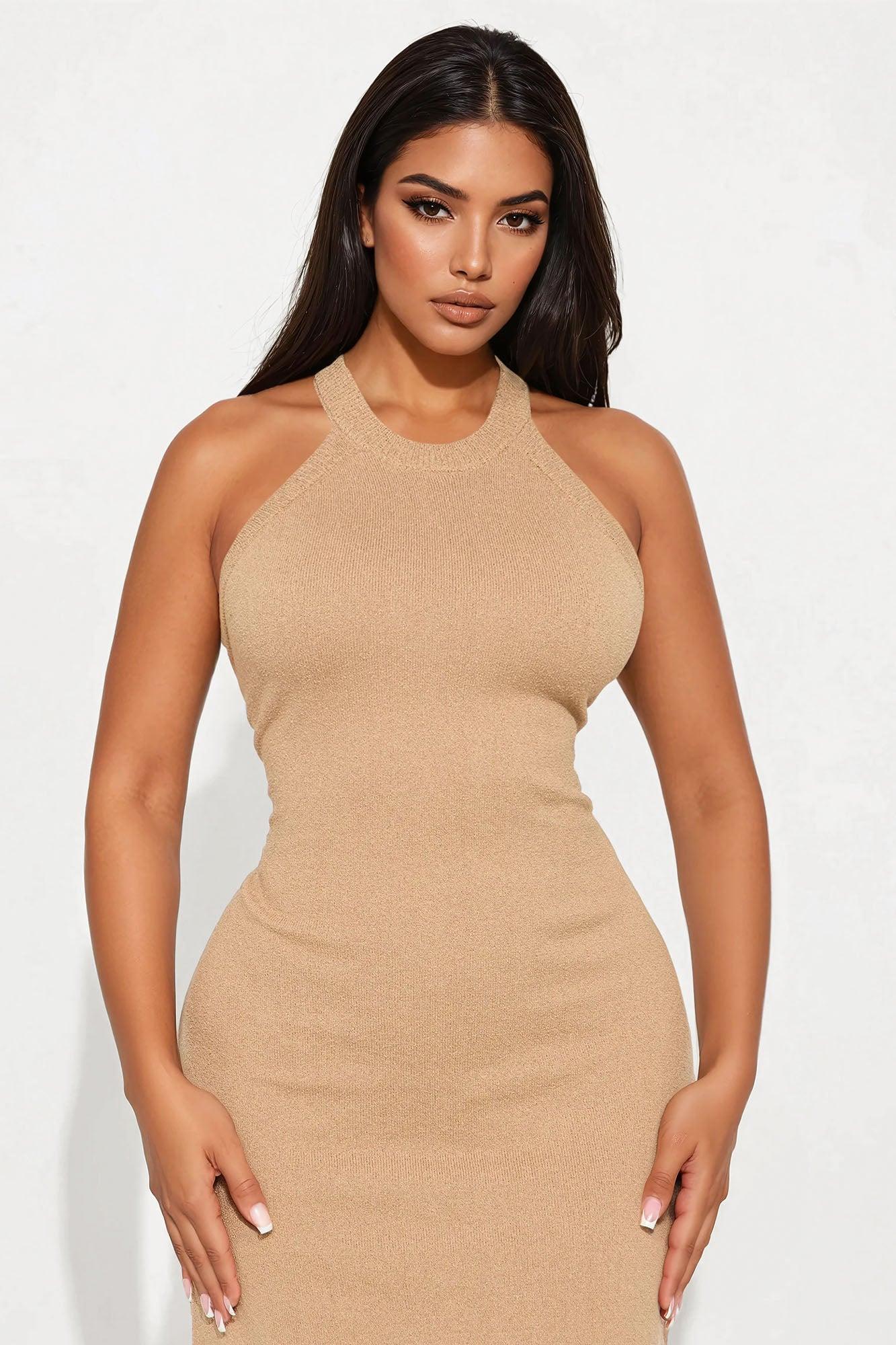 Lexa Crochet Midi Dress - Mocha Product Image