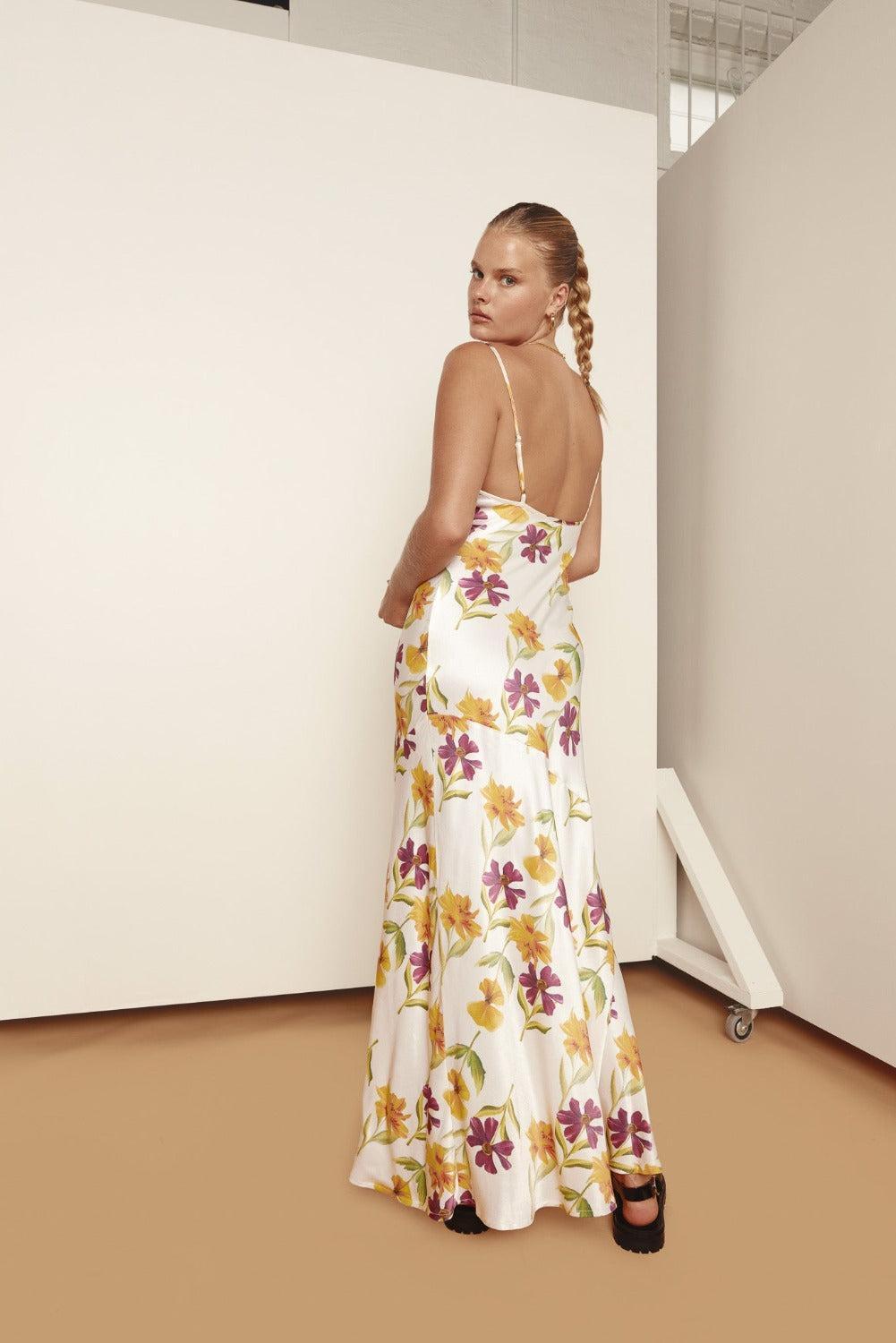 Netta Bias Cut Maxi Dress Flora Product Image
