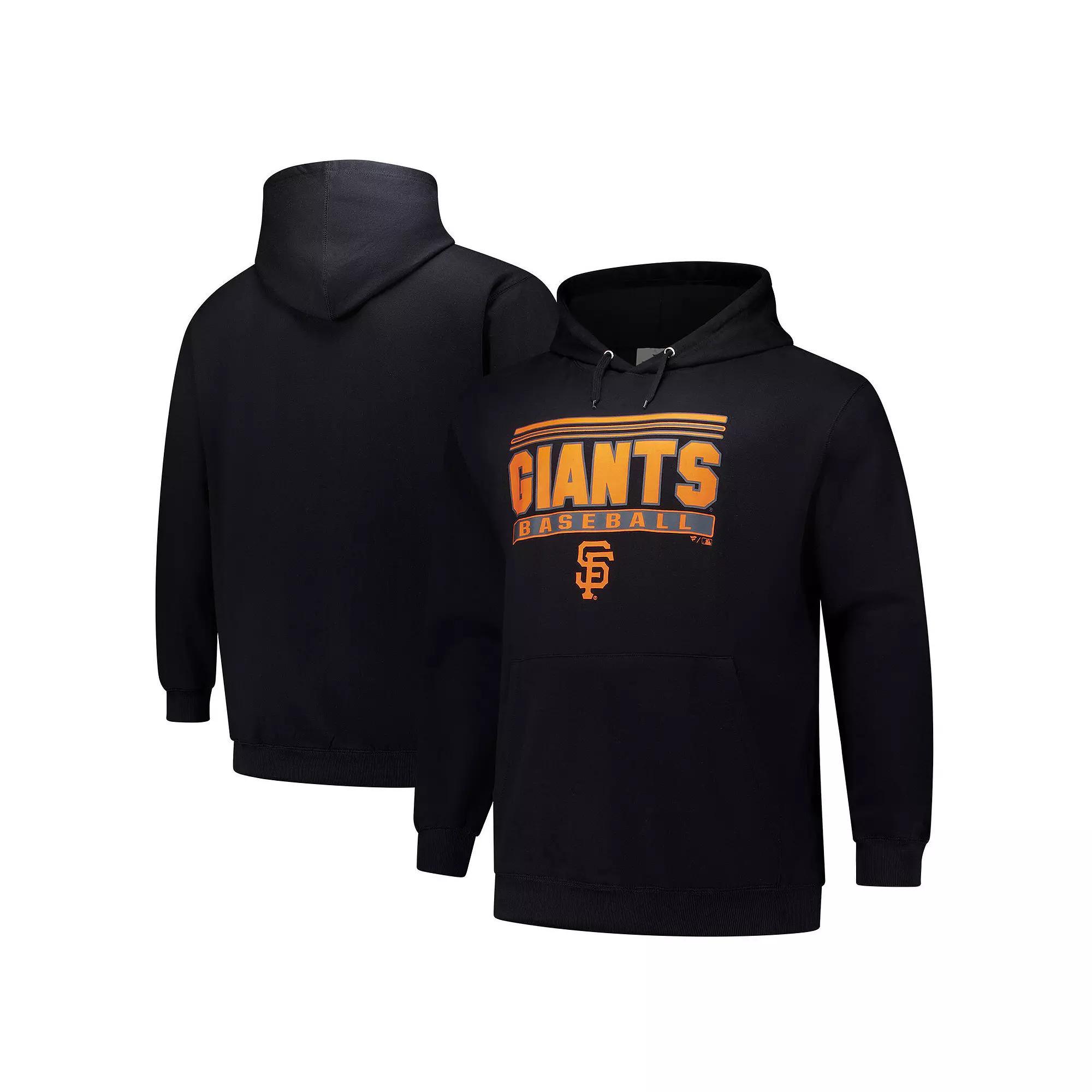 Men's  Black San Francisco Giants Stack Fleece Pullover Hoodie, Size: 2XLT Product Image